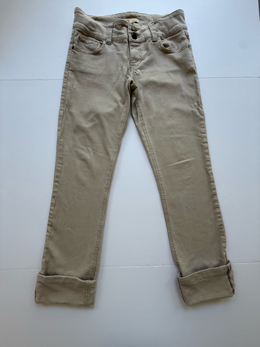 CAbi Jeans in Light Khaki size 4